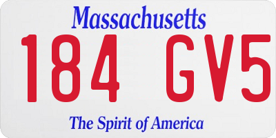 MA license plate 184GV5