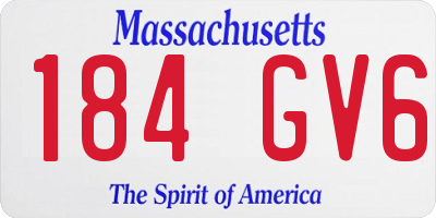 MA license plate 184GV6