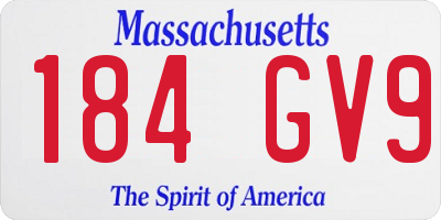 MA license plate 184GV9