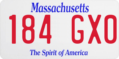 MA license plate 184GX0