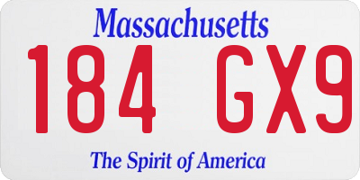 MA license plate 184GX9