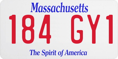 MA license plate 184GY1