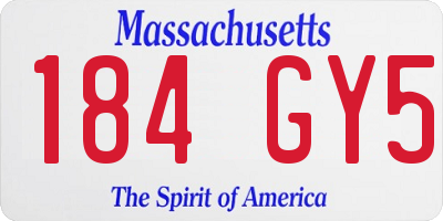 MA license plate 184GY5