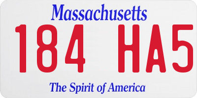 MA license plate 184HA5