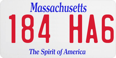 MA license plate 184HA6