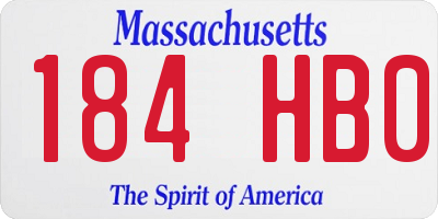 MA license plate 184HB0