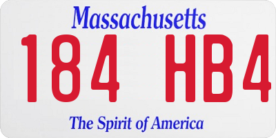 MA license plate 184HB4
