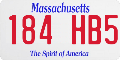 MA license plate 184HB5