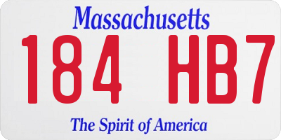 MA license plate 184HB7