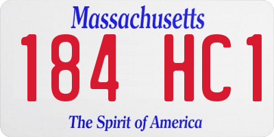 MA license plate 184HC1