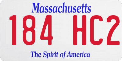 MA license plate 184HC2