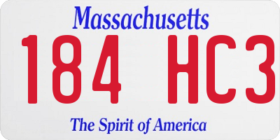 MA license plate 184HC3