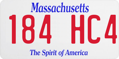 MA license plate 184HC4