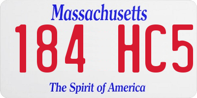 MA license plate 184HC5