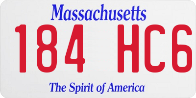 MA license plate 184HC6