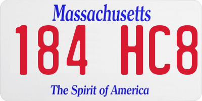 MA license plate 184HC8