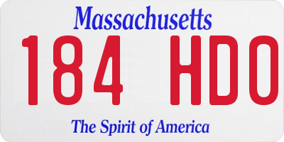 MA license plate 184HD0