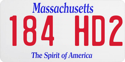 MA license plate 184HD2