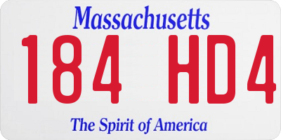 MA license plate 184HD4
