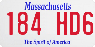 MA license plate 184HD6