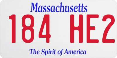 MA license plate 184HE2