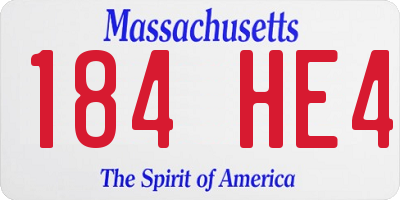 MA license plate 184HE4