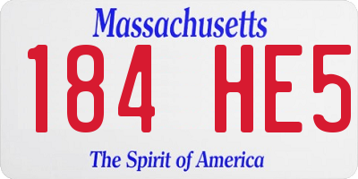 MA license plate 184HE5
