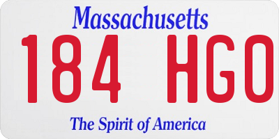 MA license plate 184HG0