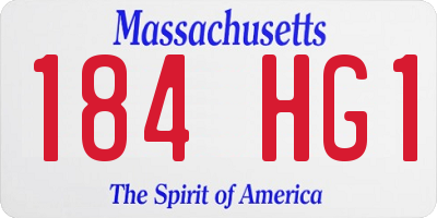 MA license plate 184HG1