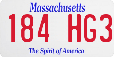 MA license plate 184HG3