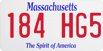 MA license plate 184HG5