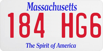 MA license plate 184HG6