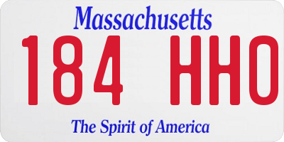 MA license plate 184HH0