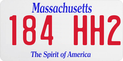 MA license plate 184HH2