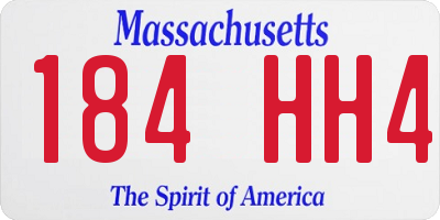 MA license plate 184HH4