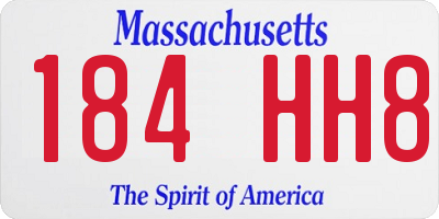 MA license plate 184HH8