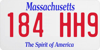 MA license plate 184HH9