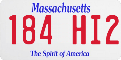 MA license plate 184HI2