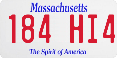 MA license plate 184HI4