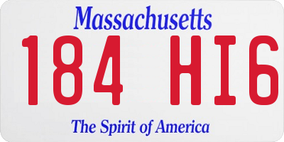 MA license plate 184HI6