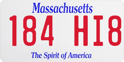 MA license plate 184HI8
