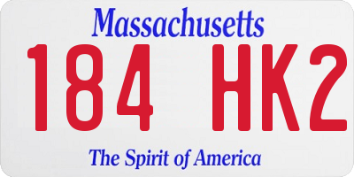 MA license plate 184HK2