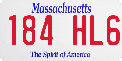 MA license plate 184HL6