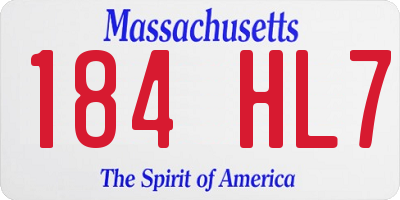 MA license plate 184HL7