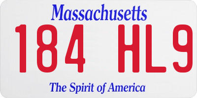 MA license plate 184HL9