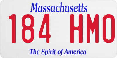 MA license plate 184HM0