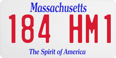 MA license plate 184HM1
