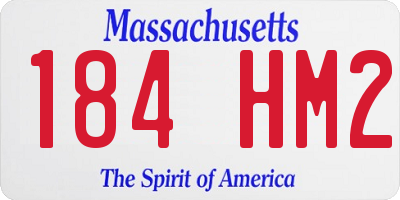 MA license plate 184HM2