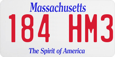 MA license plate 184HM3
