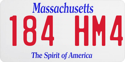 MA license plate 184HM4